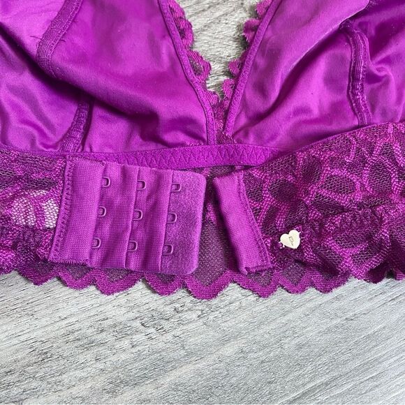 PINK Victoria’s Secret Lace Bralette Purple Small Adjustable Vacation Boho - Picture 8 of 9